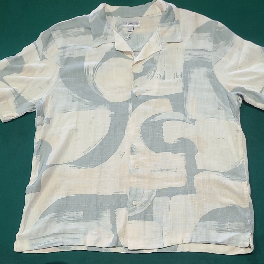 Jason Wu Cream and Gray Casual Button Down Shirt